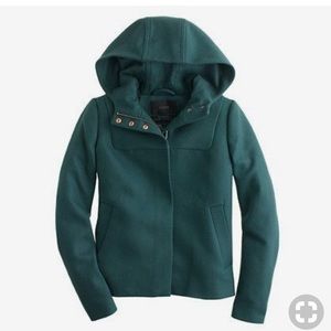 J. Crew Melton Wool Hooded Bib Jacket